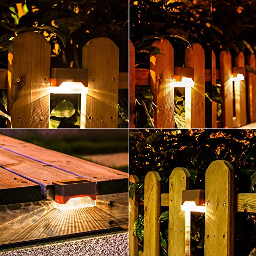 Solar Step Lights Outdoor, Waterproof LED Solar Deck Lights for Stairs, Patio, Fence, Walkways - Auto On/Off 4 Pack (Warm Light) - Thumbnail 4