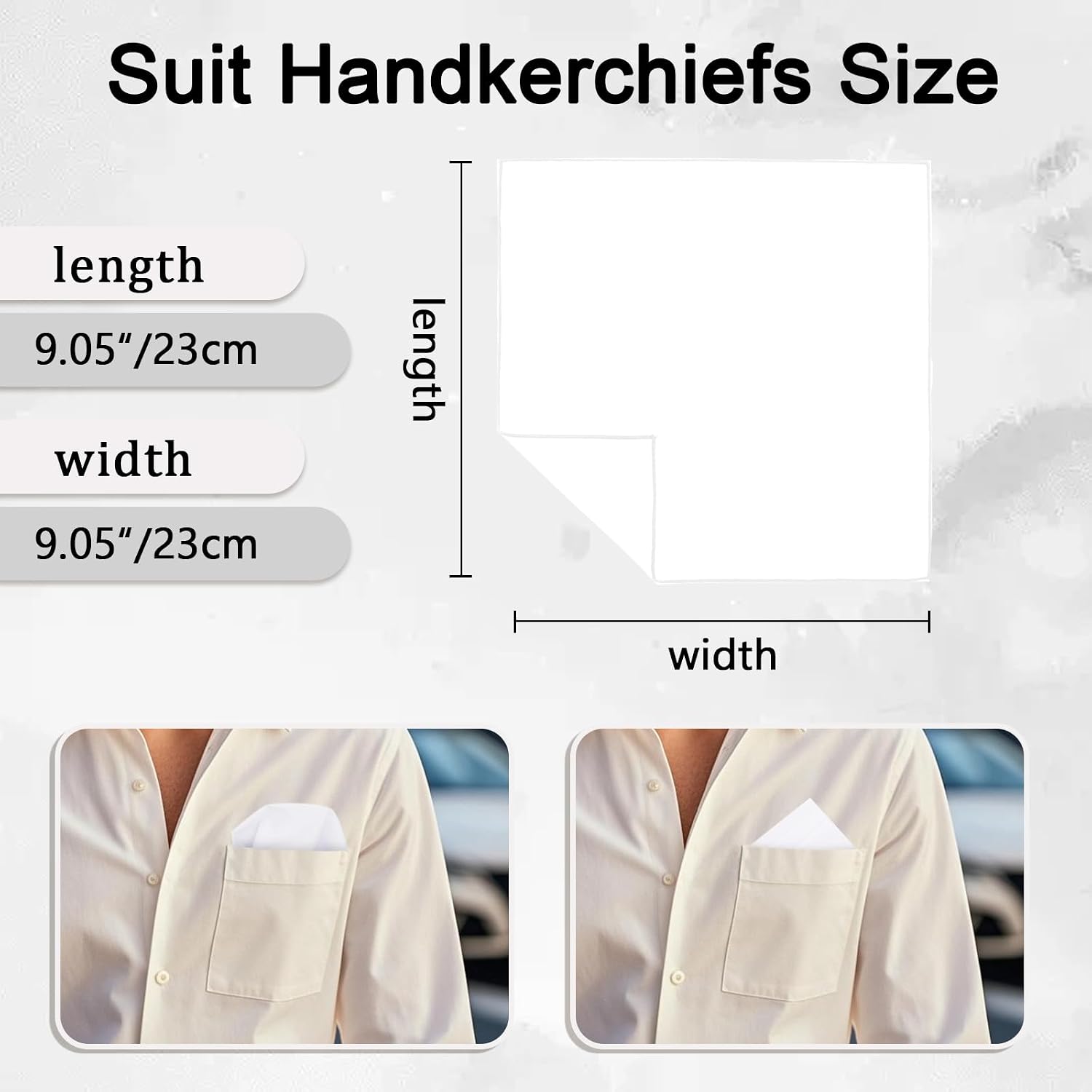 Pocket Squares for Men, Cotton Linen Mens Handkerchief Suit Men's Pocket Square for Wedding Graduation Work Casual