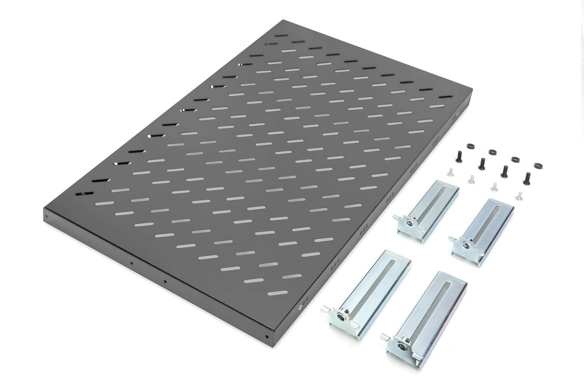 DIGITUS Ripiano - Profondità variabile - Per installazione fissa - 19 pollici - 1U - Portata 50 kg - Per armadi di rete e server - A partire da 1000 mm di profondità dell'armadio - Nero