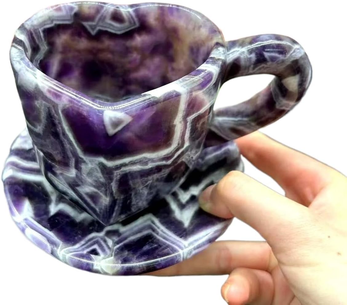 Crystal Hand Craft Cup Dream Amethyst Heart for Gift Home Decoration
