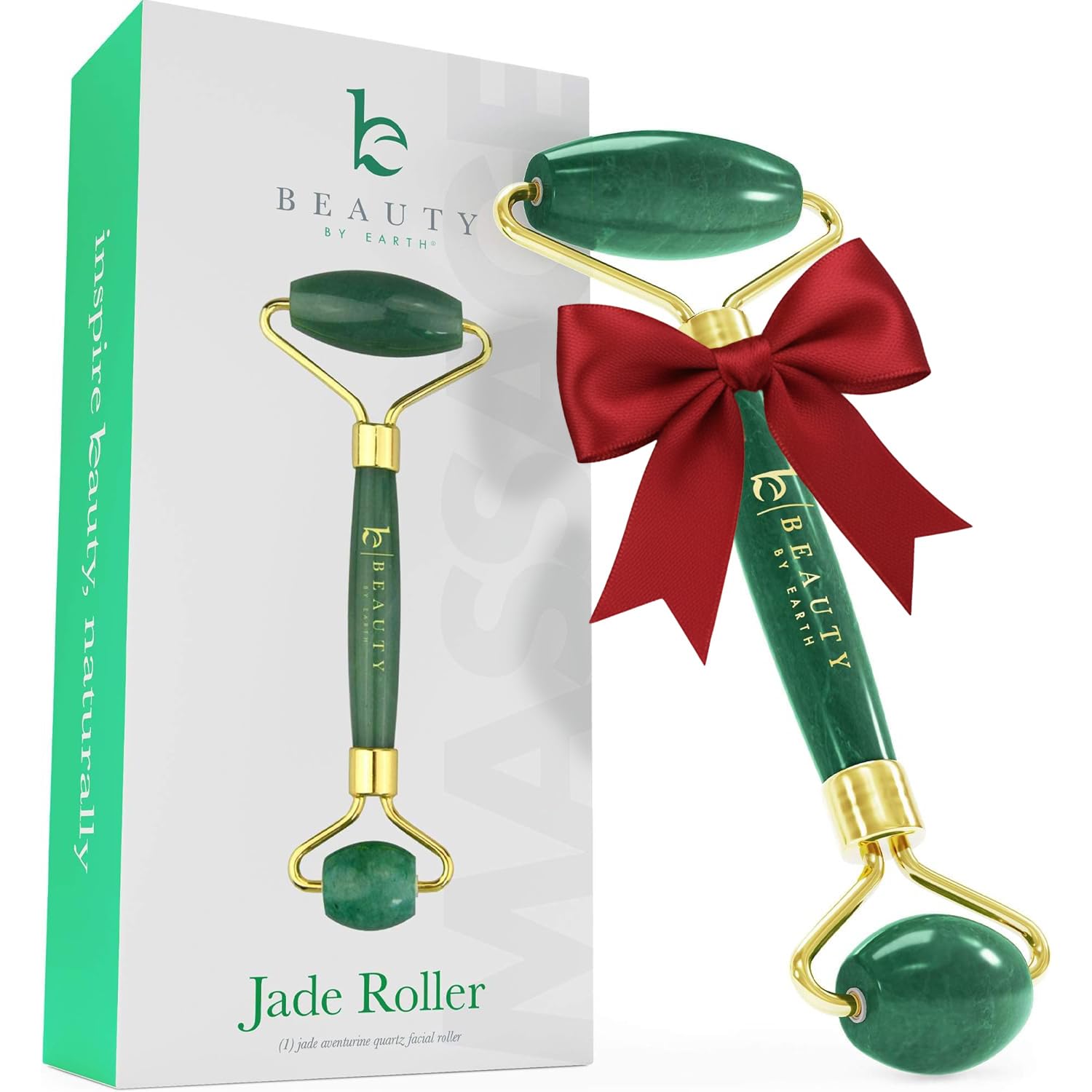 Jade Roller for Face - Face & Neck Massager for Skin Care, Facial Roller to Press Serums, Cream and Oil Into Skin, Lymphatic Drainage Massager Skin Care Tool, Eye Massager and Neck Roller (1 Pack)