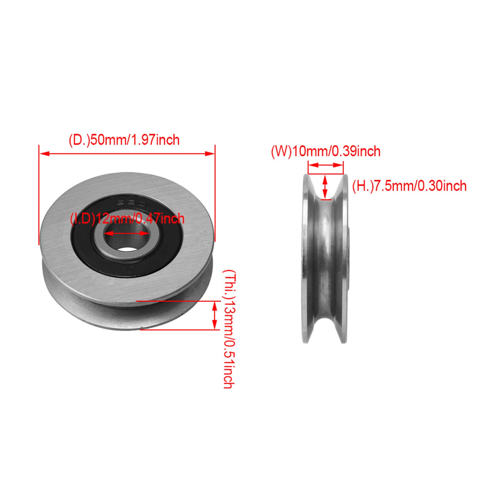 8 poleas de cuerda de alambre para guía de elevación, 12 mm, capacidad de 1100 libras
