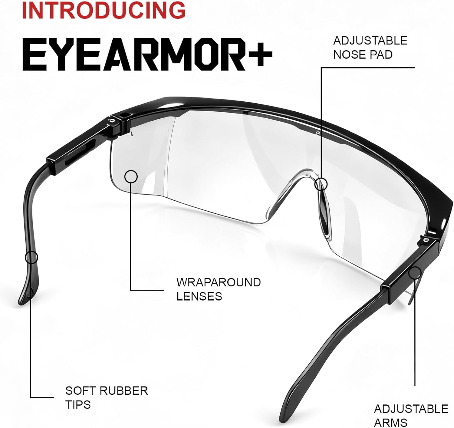 12 Pack Safety Glasses Clear Anti Fog Goggles for Men and Women Over Spec Glasses Protective Eye Wear Industrial Approved Wide Vision - Image 3