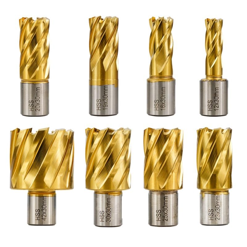 HSS Hollow Drill Bit 12-60mm TiN Coating Core Drill Bit Shank Annular Cutter for Metal Cutting Magnetic Drill Bit(16x35mm)