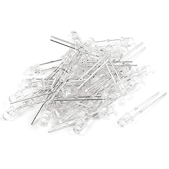 TECHDELIVERS 50pcs 5mm 940nm IR Infrared LED Emitter Transmitter LED Diode Lights Clear DC 1.2V 30mA 100mW for DIY Projects Arduino