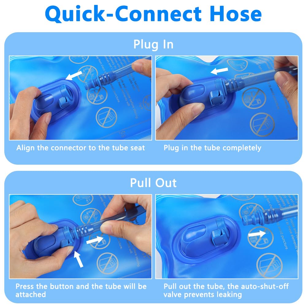 Flintronic Poche Hydratation 2L – TPU Sans BPA, Robuste, -20°C à 40°C, Pour Rando Et Vélo