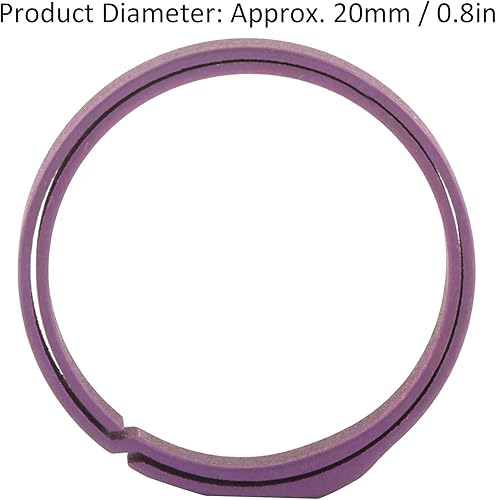Miniatura 2 de Llavero de 0.787 in con anillo en O dividido, aleación lateral, accesorio de llavero de empuje, Púrpura