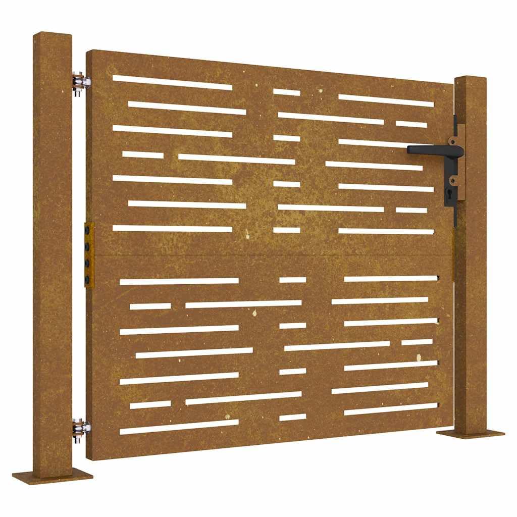 Portal De Jardín De Acero Corten 100x100 Cm, Diseño Cuadrado Corte Láser