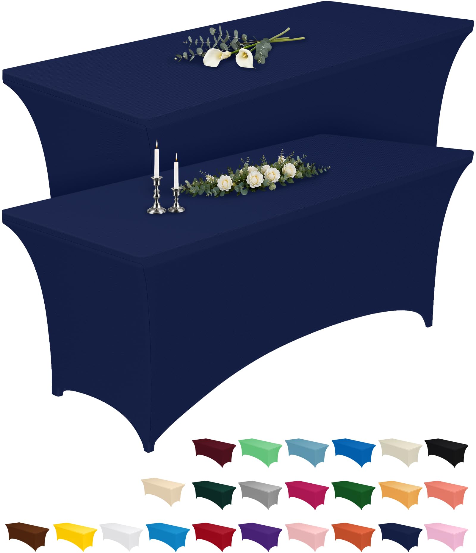 Black Spandex Tablecloths - 6ft Pack -15