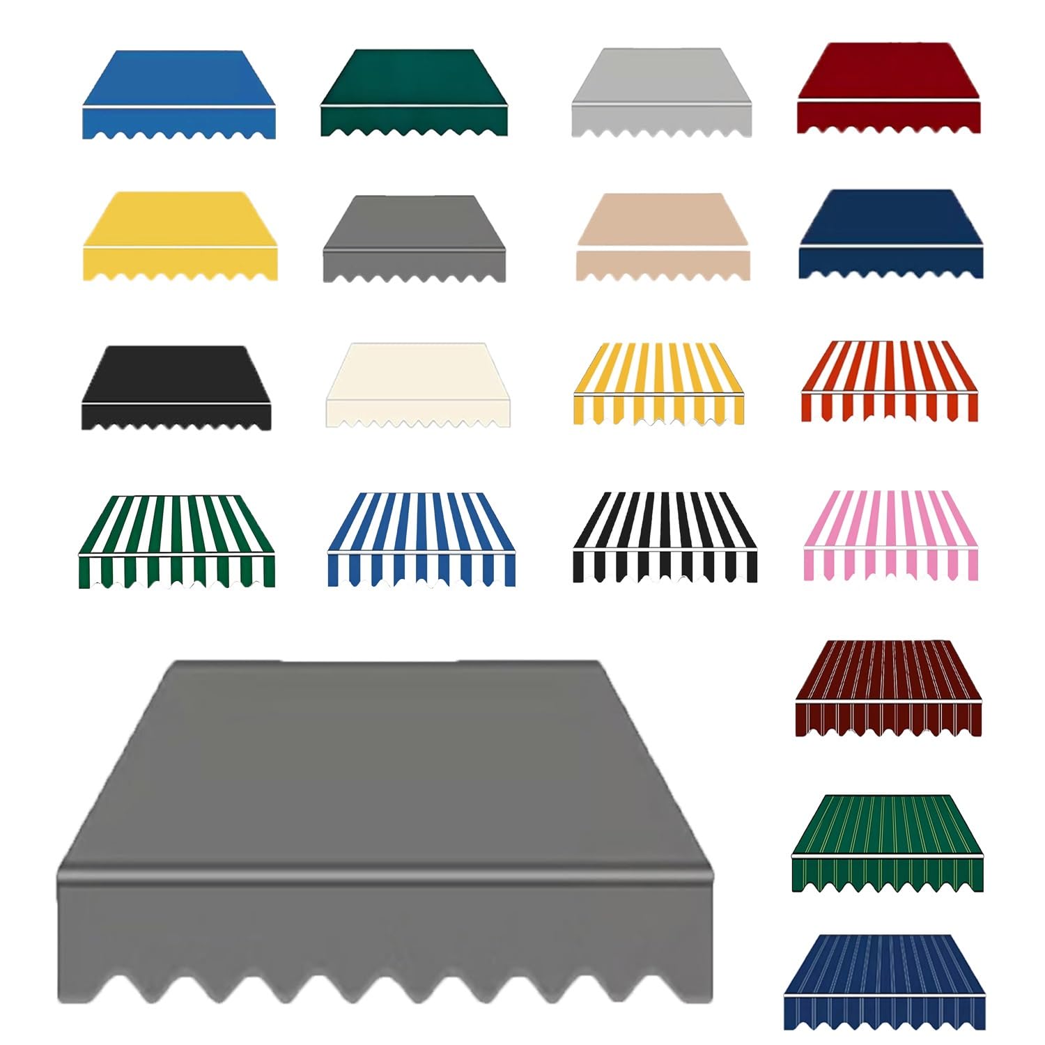 Awning Waterproof Fabric Replacement, 2 3.5 3.8 5 6 m Polyester Canopy Cover for Deck Backyard Garden Balcony, Many Sizes Sun Shade Canvas Cloth with UV Protection(Dark Grey,B6mxH3.5m)