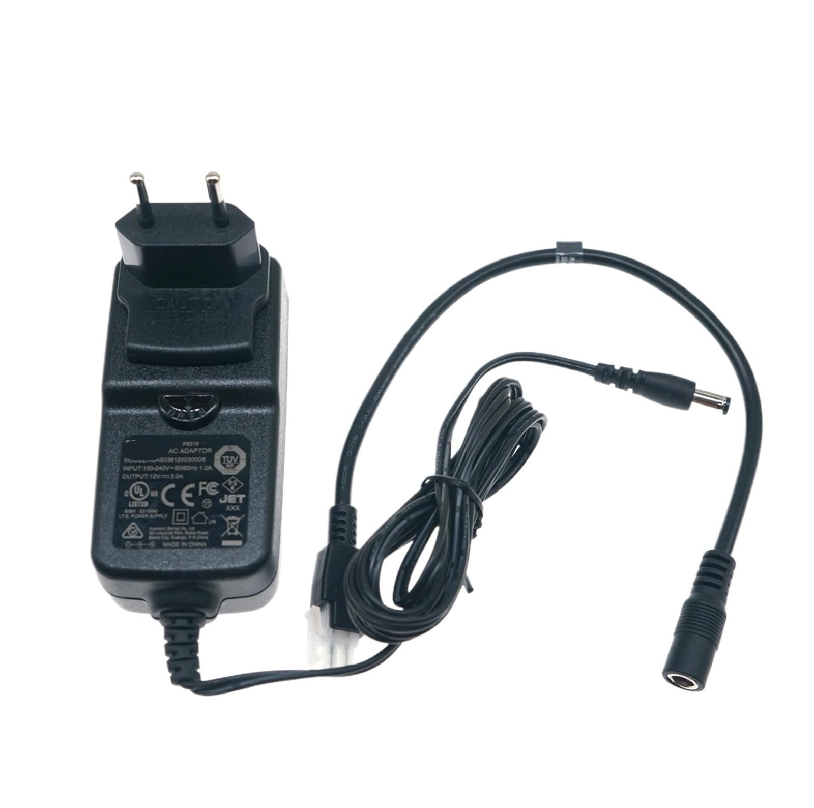 Cable adaptador de corriente de 12V 3A enchufe de conversión de energía EU 2