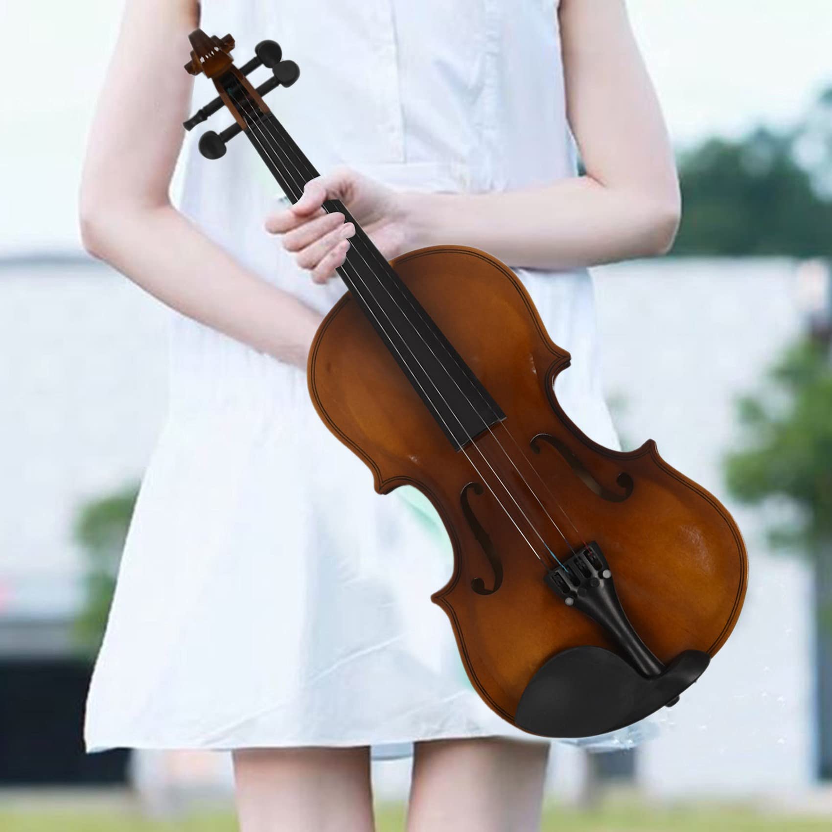 Violino acustico 4/4 a grandezza naturale in legno con archetto colofonia violino