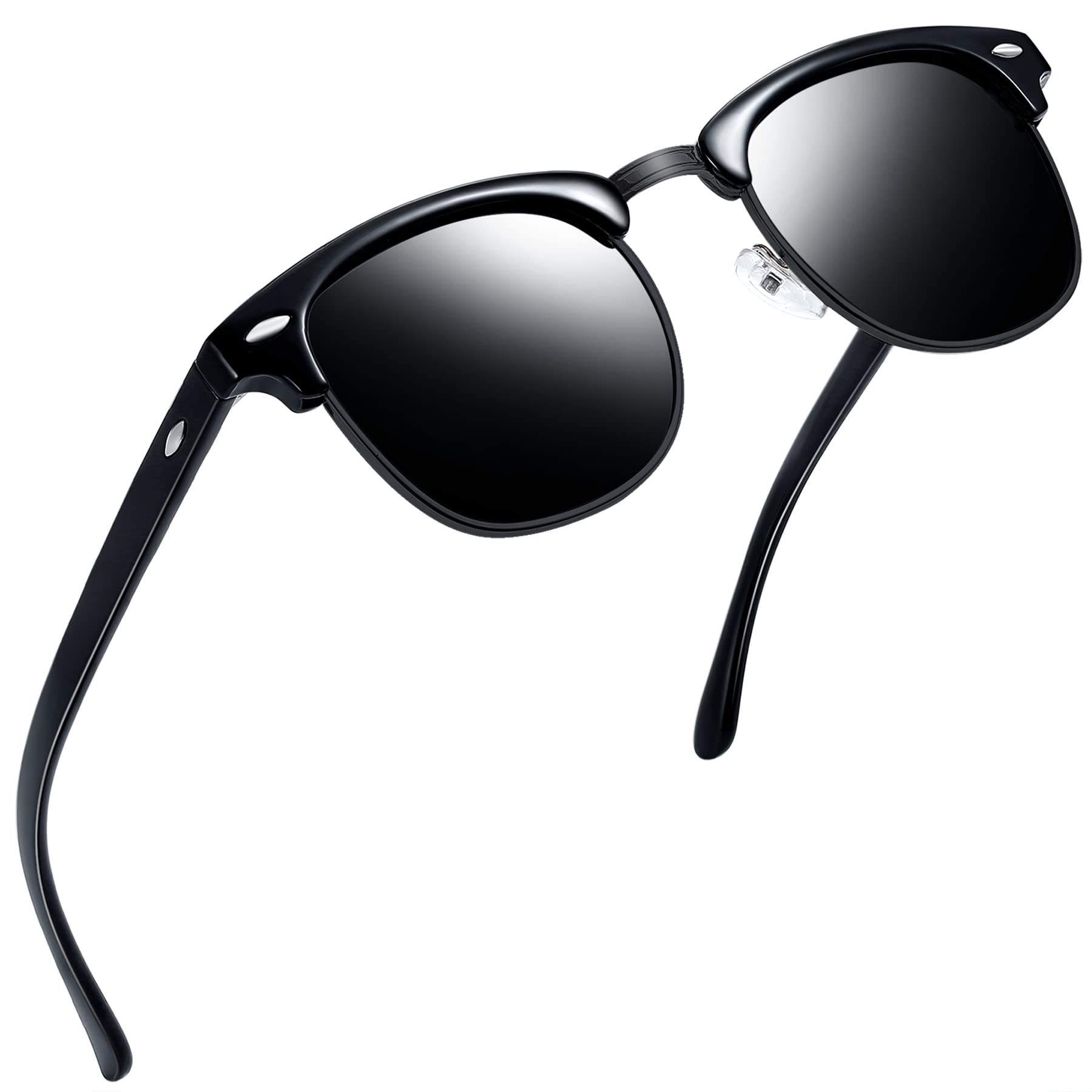 Joopin Vintage Sunglasses Half Frame Sun Glasses Polarized UV Protection Browline Shades for Women Men