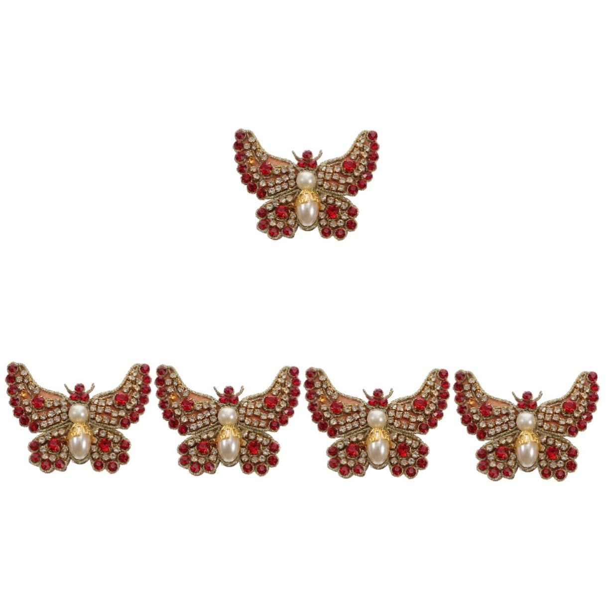 NUOBESTY 5pezzi Applicabile Ferro Decorativa Forma Di Farfalla Strass Patch Per Abbigliamento e Scarpe Per Vestiti Da Sposa e Accessori Fai Da Te