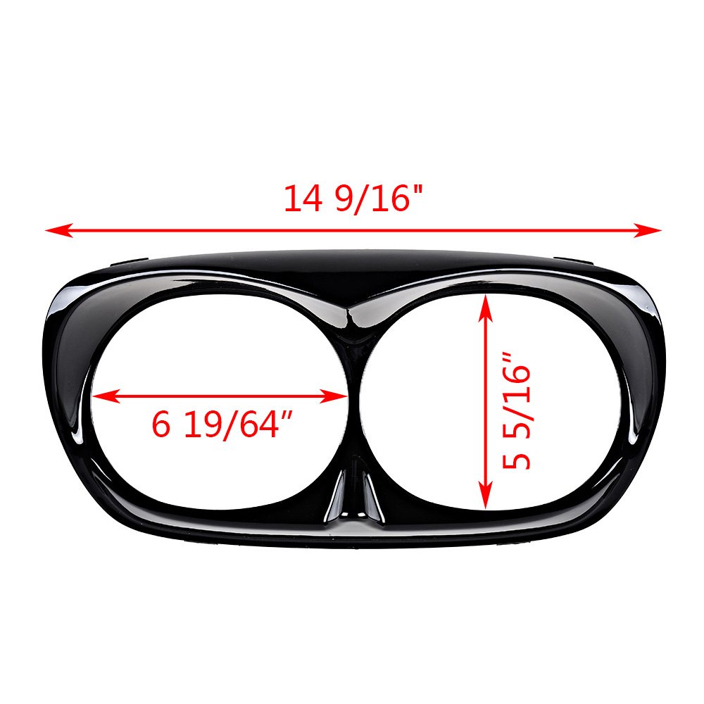 Motorcycle Headlight Bezel Scowl Compatible with 98-13 Harley Road Glide Outer Fairing (Glossy Black)