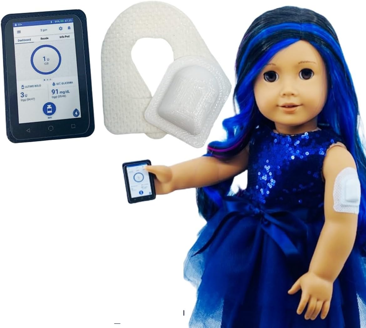 Warrior Buddy Diabetes Accessories Compatible with 18" Dolls or Plush Toys. (Omnipod, Plastic)