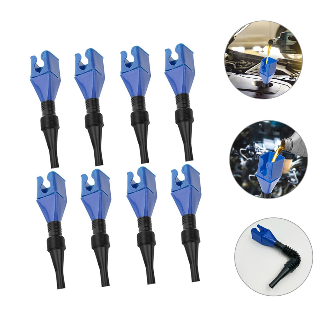 Ciieeo 3 Series Embudo De Relleno Embudo De Gasolina De Fluido Def De Petróleo s De Aceite De Motor De Uso Automotriz El Plastico 8 Piezas X 3