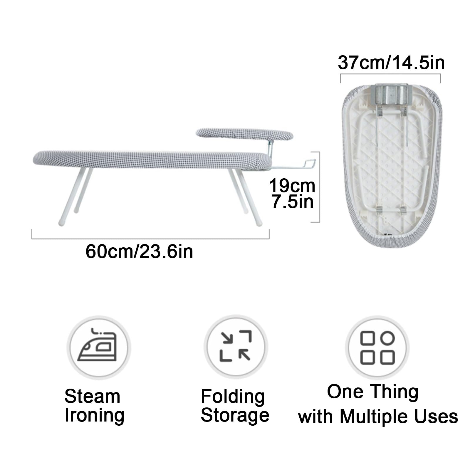 Tabla De Planchar De Mesa con Patas Plegables, Tabla De Planchar De Encimera Extra Ancha con Funda De AlgodóN, Mini Tabla De Planchar PortáTil para Costura, Sala De Manualidades, Hogar (Color : B, S