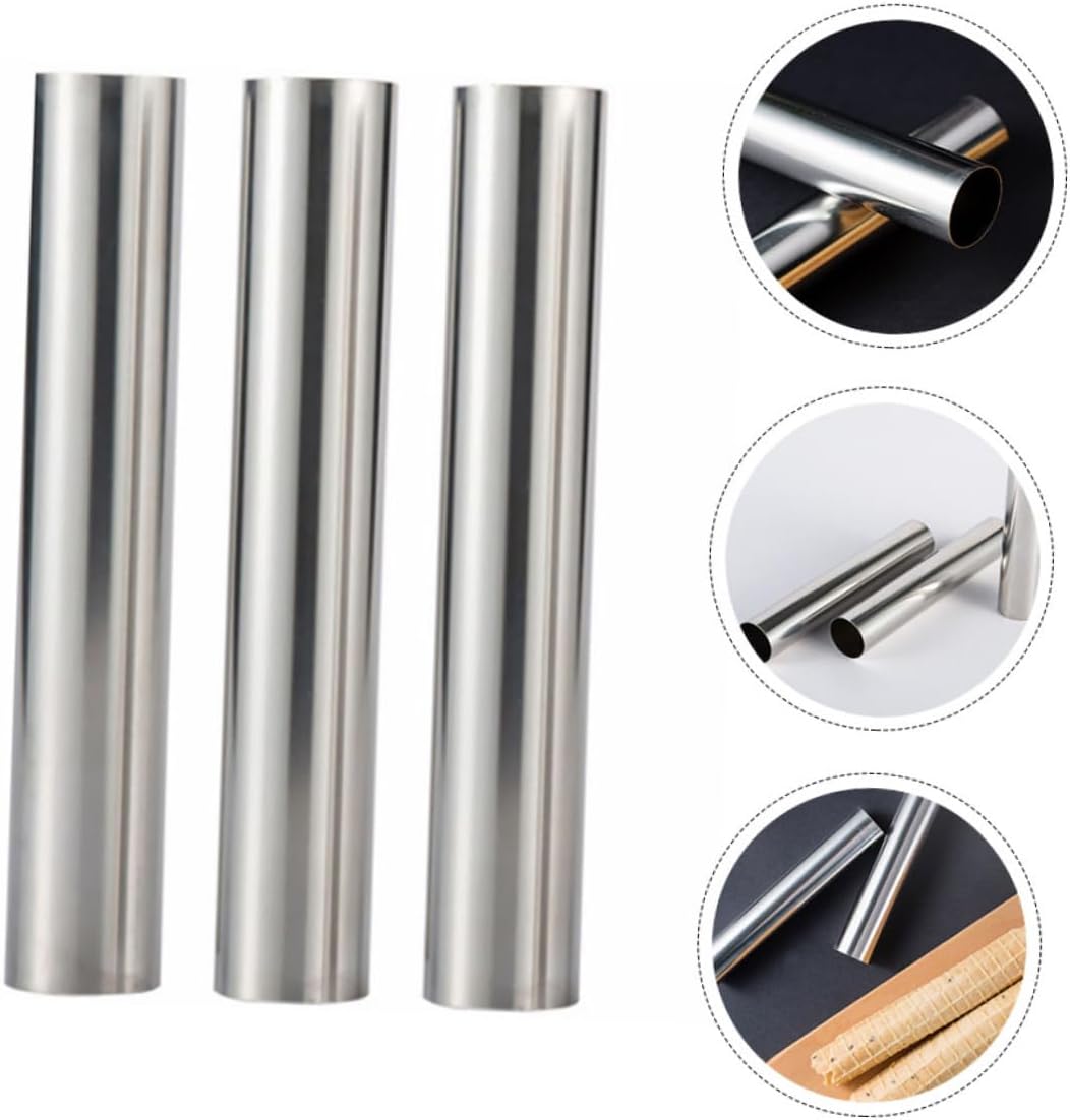 BESTOYARD 3pcs Stainless Steel Cream Roll Molds for Baking Pastry Easy to Kitchen Supplies Reusable Croissant Mold for Cannoli and Danish