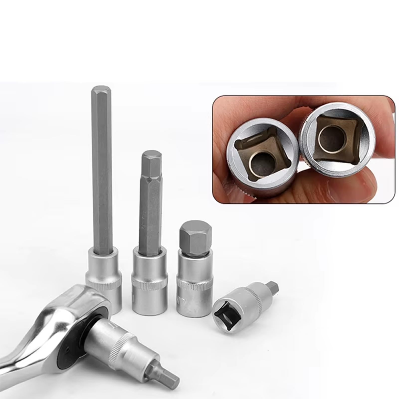 Juego Llaves Vaso Juego Llaves Impacto 1/2" 26/30/32 Uds Puntas Destornillador Profundo Herramienta Mano Kit Herramientas Reparación Automóviles Con Caja Almacenamiento(Style A)