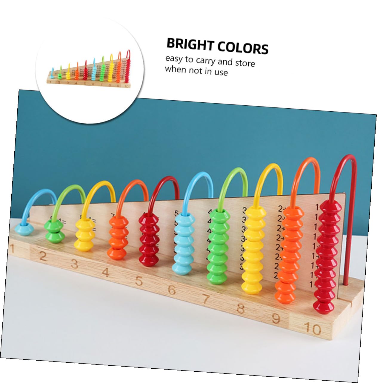 Ábaco de madera estilo Montessori con 100 varillas de conteo, herramienta de aprendizaje práctica para habilidades matemáticas tempranas, ábaco de madera