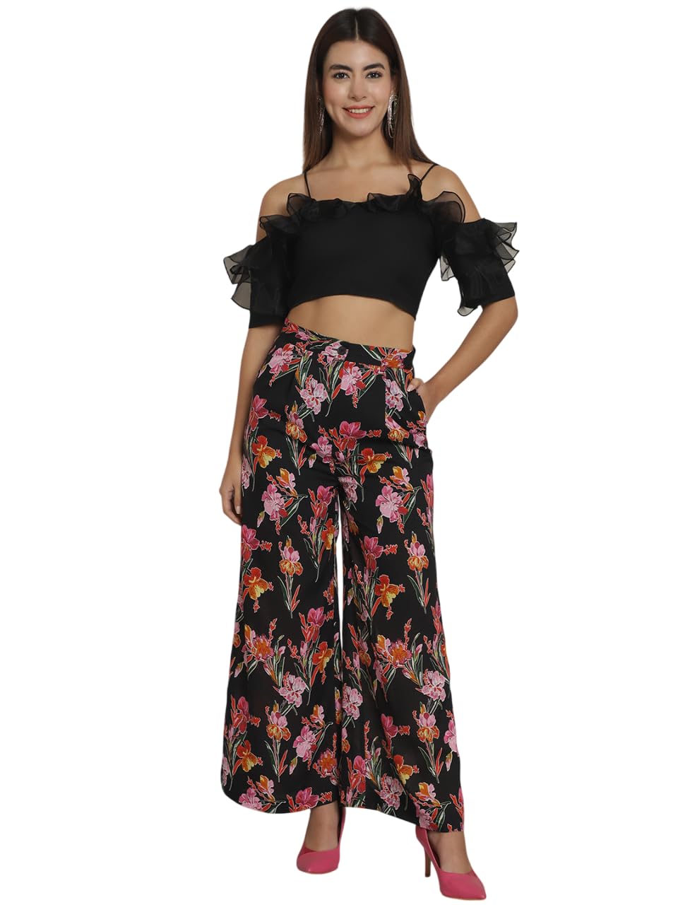 Stylish Womens Polyester Solid Half Sleeves Sweetheart Neck Regular Fit Co-ord Set | Lightweight & Breathable Fabric | Top with trouser Set-image-7