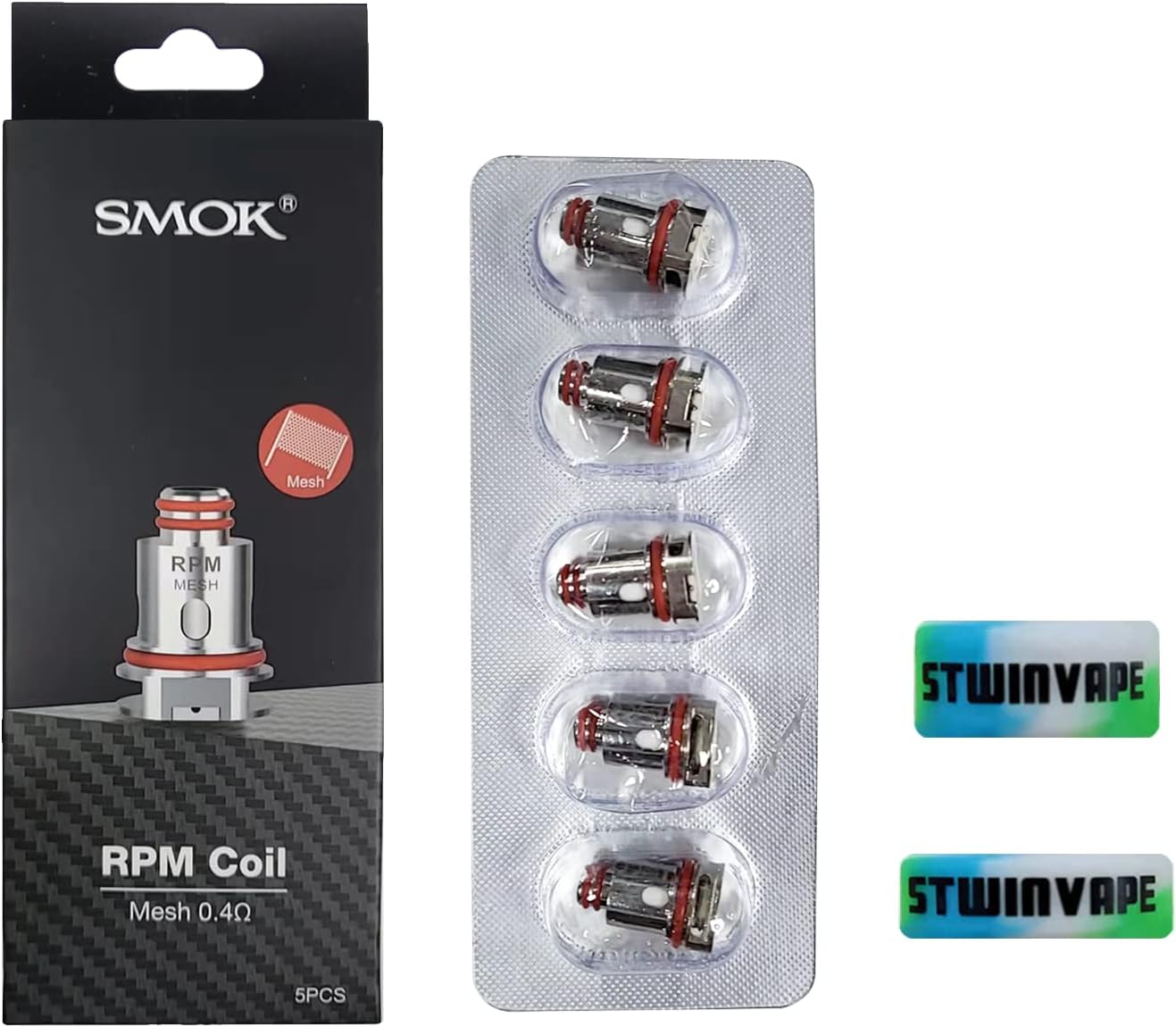 for SMOK RPM Mesh Coils 0.4 ohm RPM 2 RPM40 Pod Coil Nord 2 4 X RPM80 Pro Pozz X Scar P3 P5 Fetch Pro Morph 40 Alike Stick R22 Coils Vape Kit Pack of 5