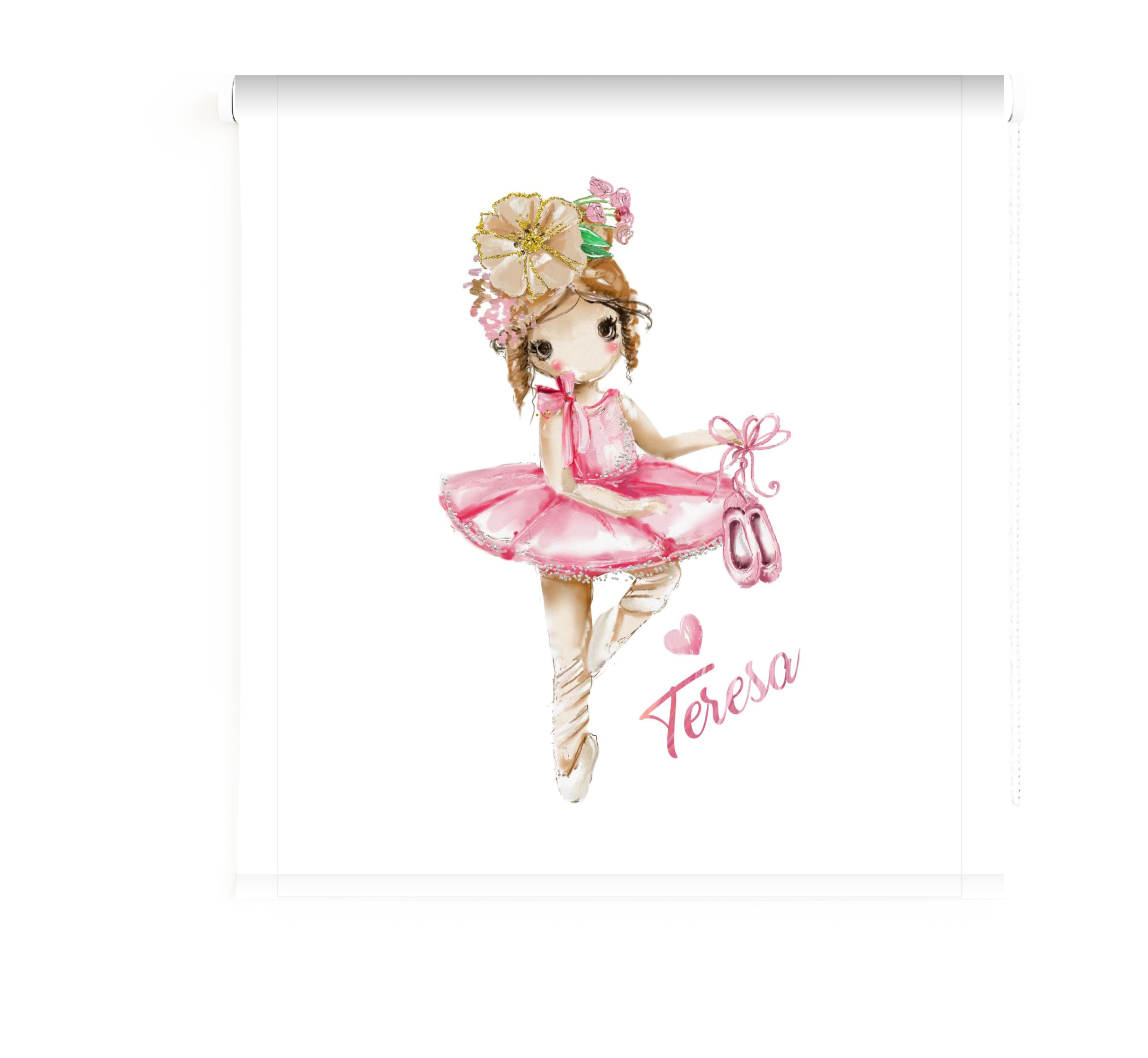 Estores infantiles niña personalizados, Estor infantil dibujos Bailarina T-rsa-. Estor enrollable translucido habitación niña. Cortinas y estores infantiles (140x170)