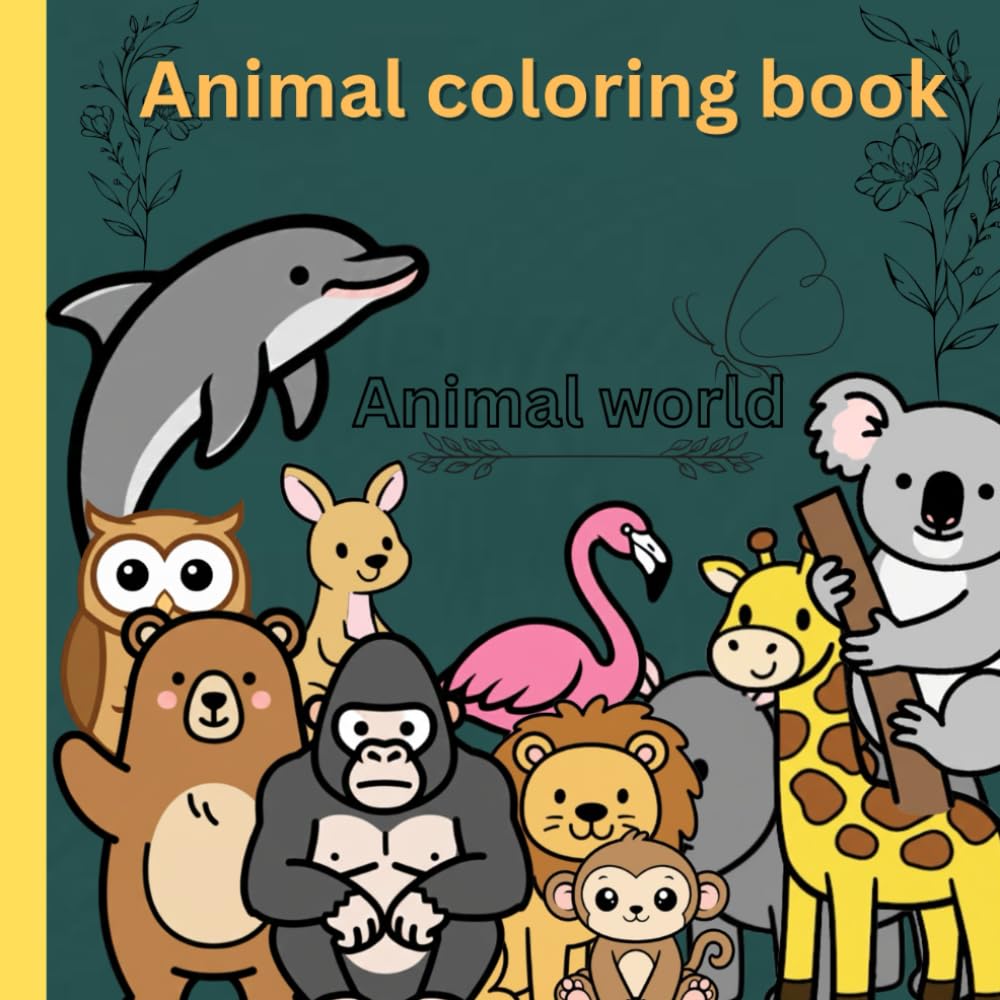 Cute animals coloring book for kids: A Fun-Filled Safari of Amazing Animals to Color for children ages 3-6