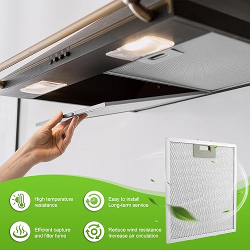 Miniatura 7 de W10169961A - Filtro de campana extractora de 5 capas, color plateado, filtro de grasa de campana de malla de aluminio de 10.5 x 12 pulgadas, apto