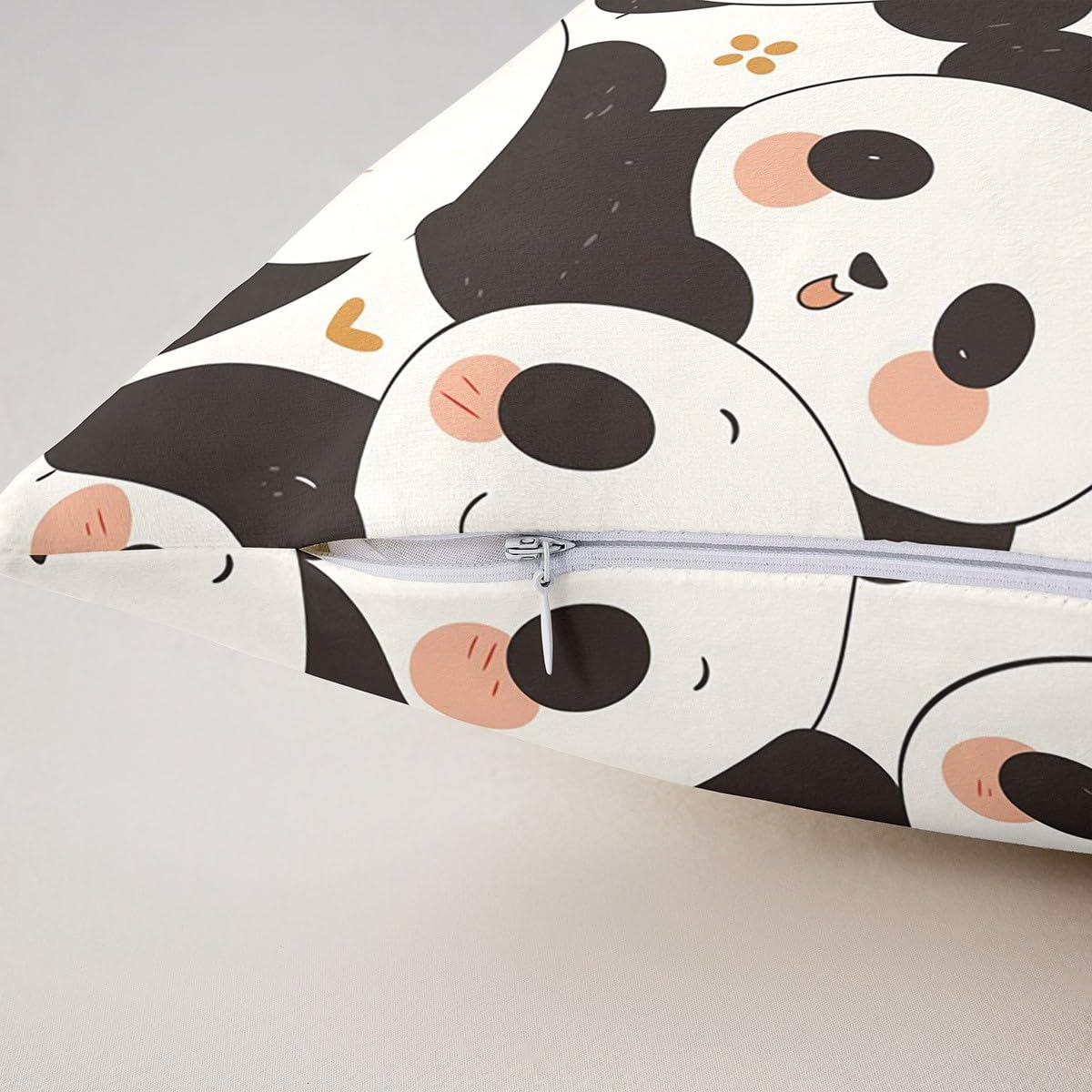 Loussiesd Dziecięce urocze poszewki na poduszki z pandą 50 x 50 cm, motyw zwierzęcy, panda, poszewki na poduszki do domu, na sofę, łóżko, kanapę, wystrój pokoju dla chłopców, dziewcząt, czarno-biała