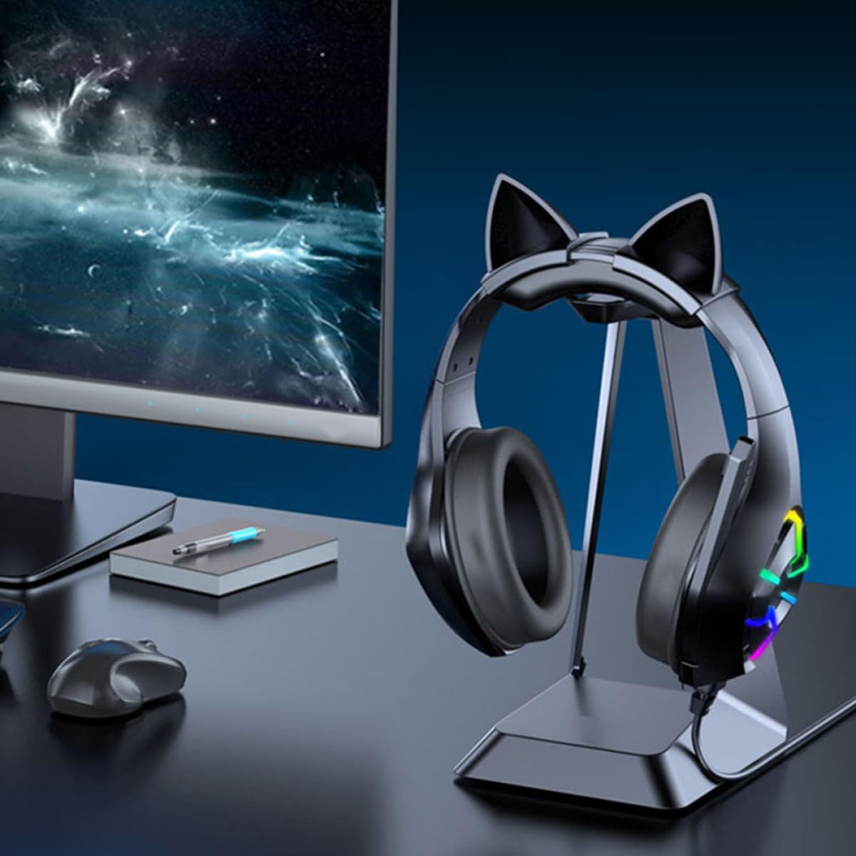 IMIKEYA Supporto Per Cuffie Gaming Gancio Da Scrivania Per Cuffie Organizer Per Headset Da Gioco Stabile e Pratico Per Cafè
