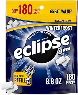 ECLIPSE Winterfrost Chewing Gum Sugar Free, Chewing Gum Bulk Pack, 8.8-Ounce (180 Piece Bag)