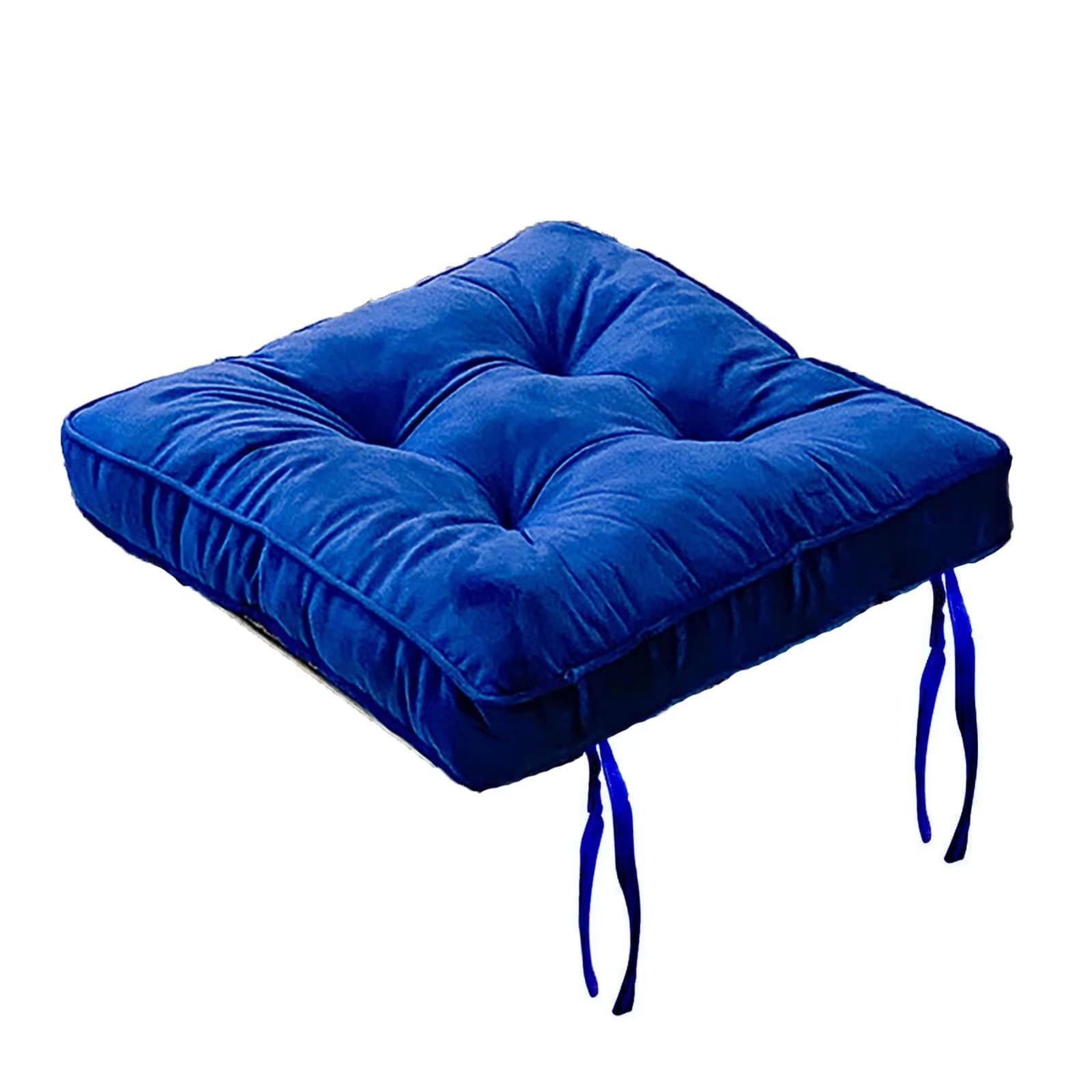 ZIBENE Single Padded Kitchen Chair Cushion, Seat Cushions for Dining Room Chairs 17 X 17 Screw Down, 8cm/3.2 Inches Thick Ergonomic Support for Office Chair, Rattan Chair Desk Chair Navy Blue — image 1