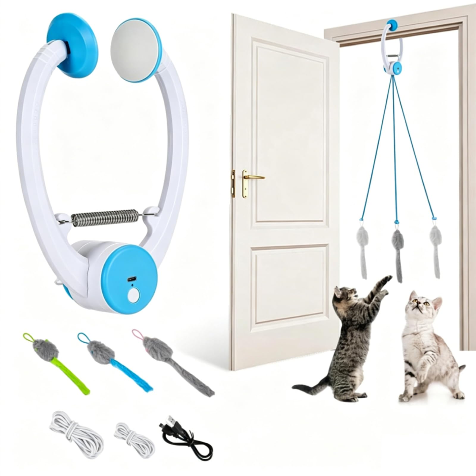 Smart Interactive Cat Toys for Cats, Self Play Cat String Mouse Toy