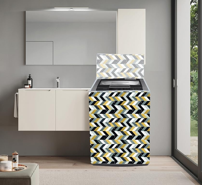 Image of Fully Automatic Top Load Washing Machine Cover Suitable For Samsung, Lg, Godrej, Whirlpool 6.5Kg, 7Kg, 7.5Kg, 8Kg, 9Kg, 10Kg, 11Kg (58Dx60Wx94H), Waterproof Cover, Tile.