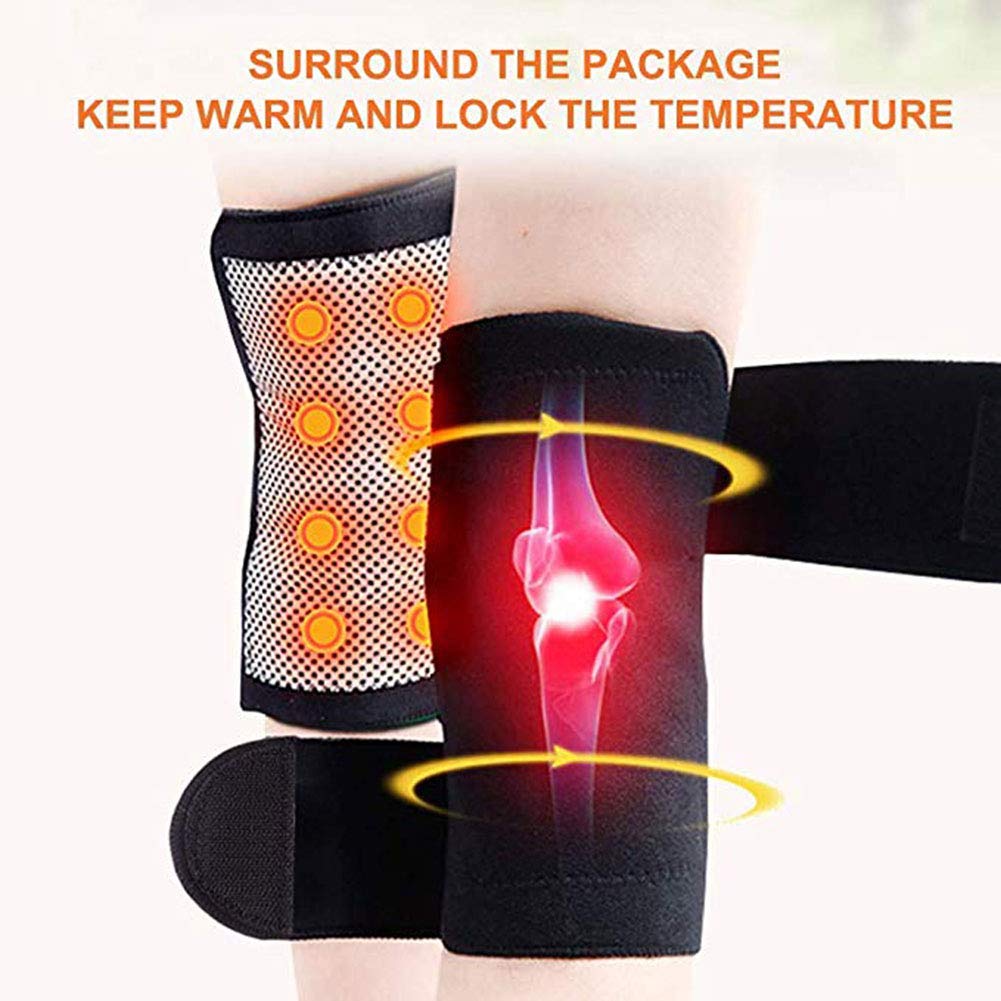 1 Paar selbsterwärmende Kniebandage, selbsterwärmende Turmalin-Magnettherapie-Knieschutzorthese for Arthritis als Heizkissen bei Knieverletzungen und Arthritisschmerzen,Selbstwärmende Kniepa