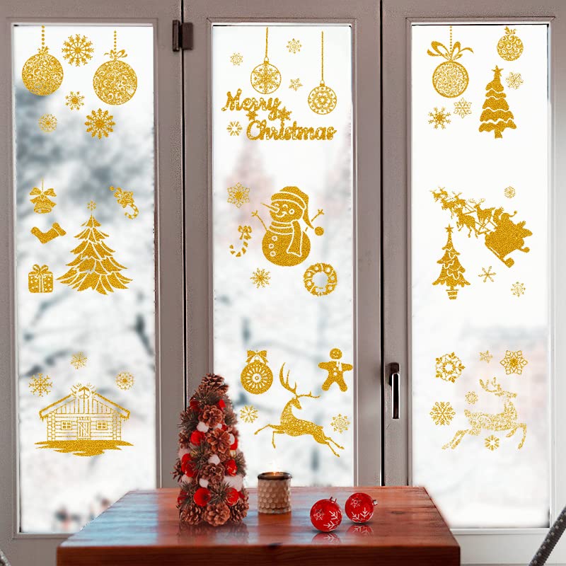 クリスマス ゴールデン 静電 ステッカー 窓 飾り 【公式通販】