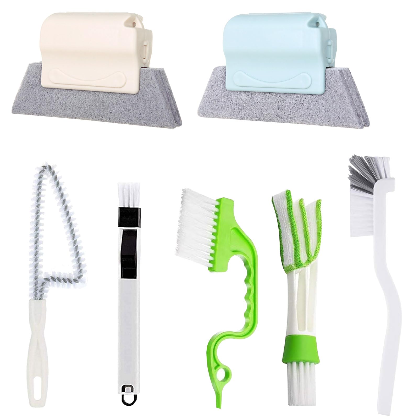 Kit de Brosses de Nettoyage pour Rainures de Fenêtres et Portes Coulissantes 7 Pièces Brosse de Nettoyage de Rainure de Fenêtre Brosse de Nettoyage pour Store Outils de Nettoyage pour Salle