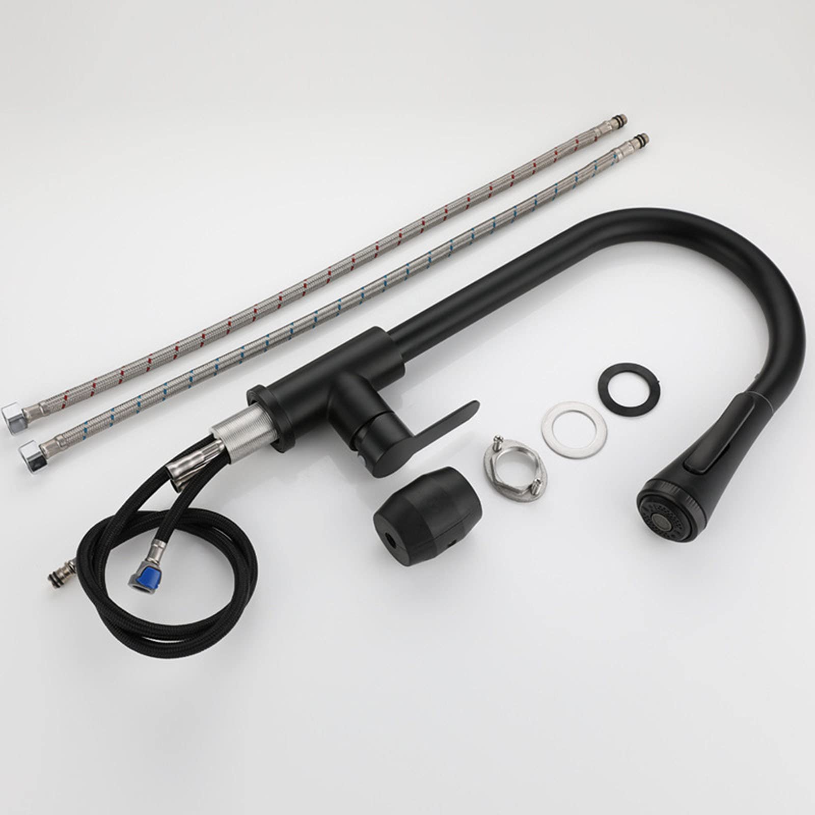 Grifo de cocina extraíble con pulverizador extraíble, arco alto giratorio de 360 grados para una fácil limpieza del fregadero