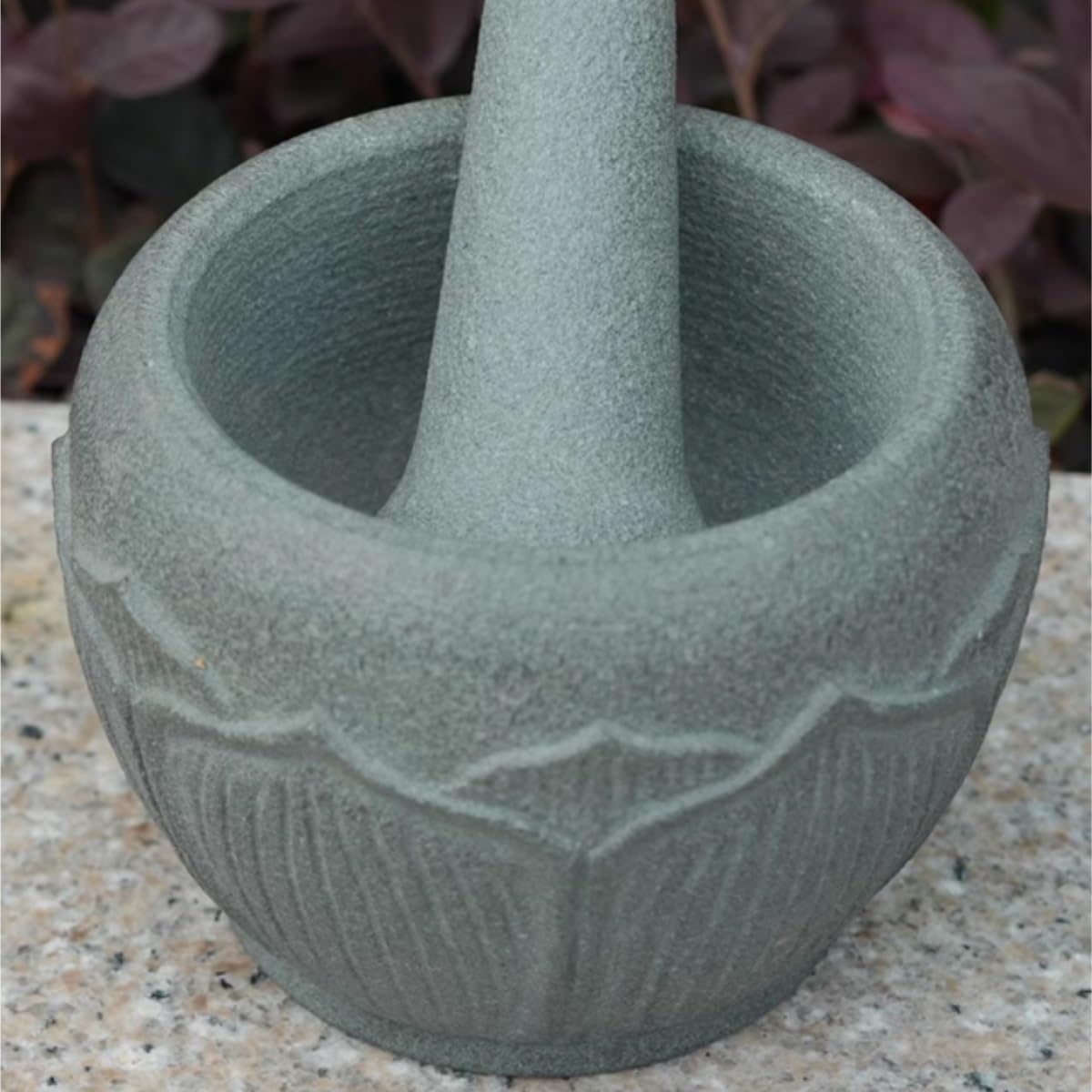 Zestaw Moździerza I Tłuczka Akcesoriów Kuchennych Rzeźbiony Zabytkowy Kamienny Moździerz Kruszarka Bluestone Grinder Pounding Jar Pestle Set Jadalnia