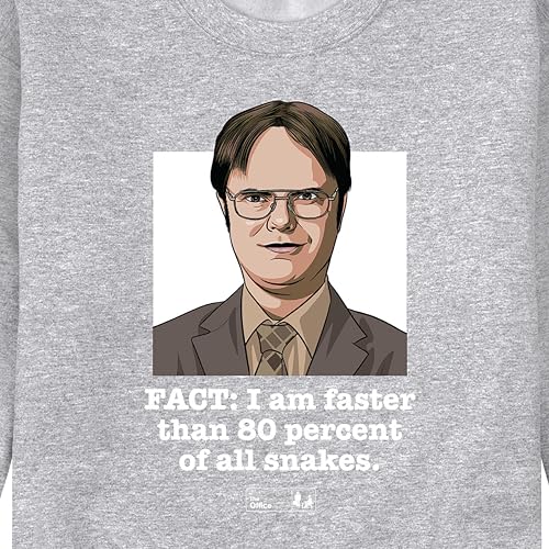 HYBRID APPAREL The Office - Dwight Fact Faster Than 80 Percent All Snakes - Men's Crew Neck Fleece Pullover3