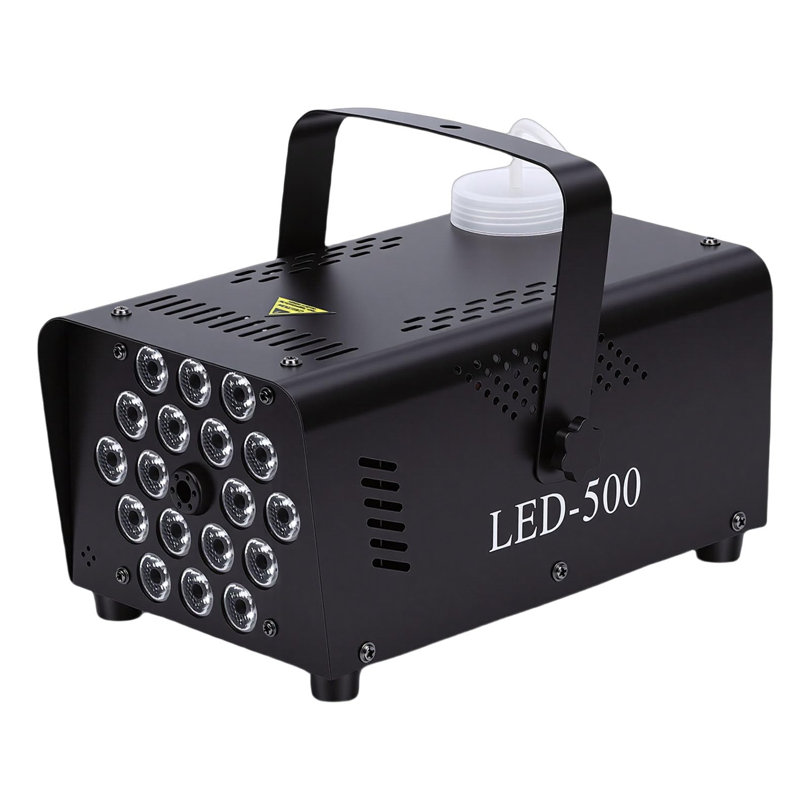 Hyuduo Wytwornica Dymu 500 W z 18 Diodami LED RGB – wydajność 2000 CFM – Idealna dla DJ-ów, na scenę, Imprezy, Wesela, Halloween i Święta – do Użytku Wewnątrz i na Zewnątrz (Wtyczka UE 220 V)