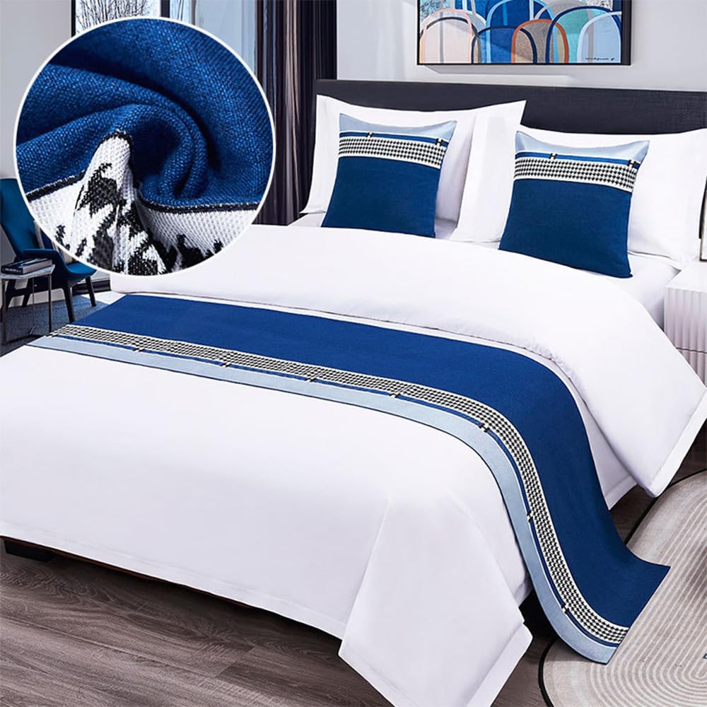 QRGMKL New Bed Runner Bedspread Premium Bed Scarf European Style Hotel Bedroom Home Bedding Protector Bed Runners and Matching Cushions-S||180X50cm for 1.2m Bed