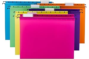 Smead 1/5-Cut Tab Assorted Bright Colors Poly Hanging Folders