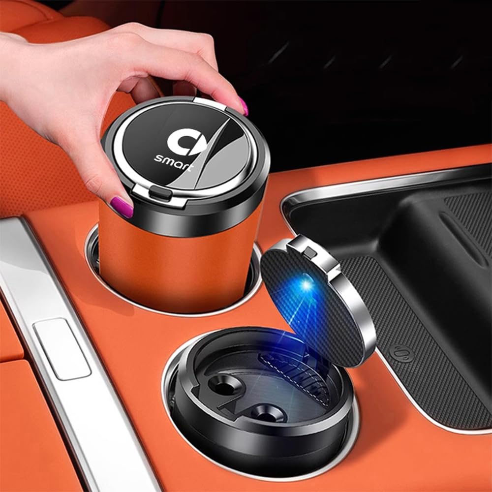 Amazon.com: CYFYF for Smart 451 453 Fortwo Forfour Car Ashtray Portable Smokeless  Cigarette Holder Trash Can Ashtray Cup Holder Multifunctional  Accessories,Orange : Automotive