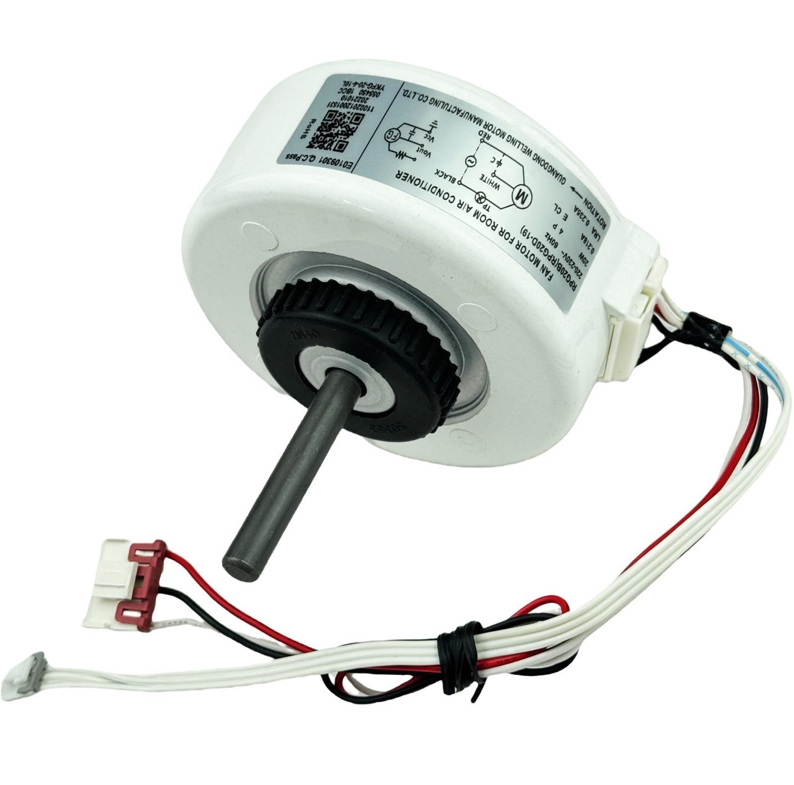 RPG20B (RPG20D-19) YKFG-20-4-10L Klimaanlage Lüftermotor passend für Midea Klimaanlage, 208-230V 60Hz 20W 0,218A Klimaanlage Innen Bürstenloser DC Lüftermotor