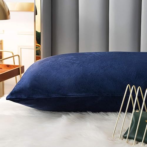 Miniatura 2 de Funda de almohada corporal de terciopelo con cremallera oculta, suave y acogedora, funda de almohada de franela con cremallera (20 x 48 pulgadas,