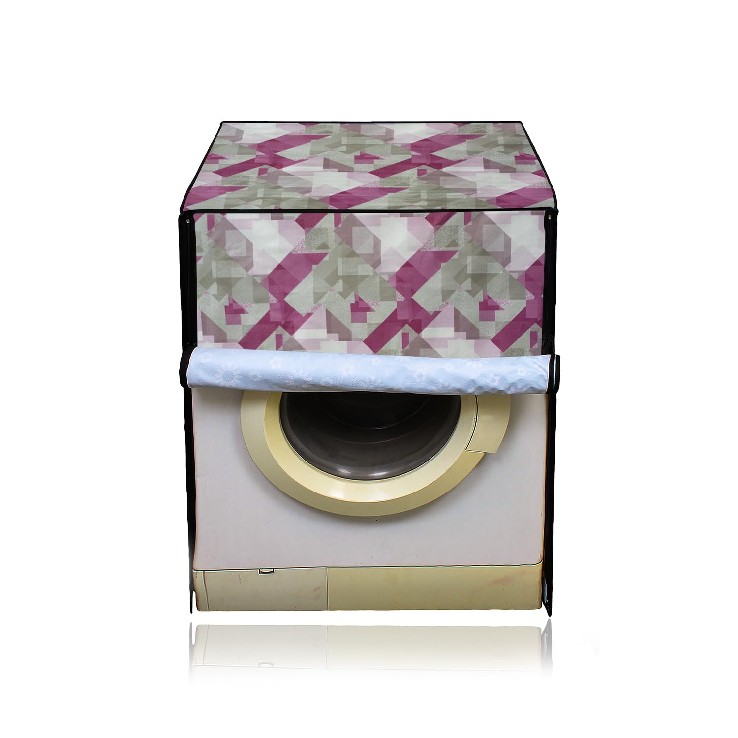 Star Weaves Waterproof Front Load Washing Machine Cover Suitable for Bosch 7.5 kg, 8 kg, 9 kg & 10 Kg (Floral Pink)