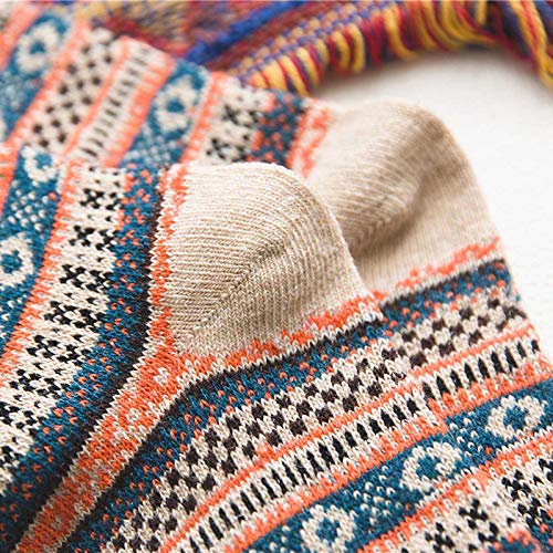 Wollen sokken voor heren, herfst en winter, dikke en warme sokken als cadeau, 5 paar ademende sokken - Afbeelding 6